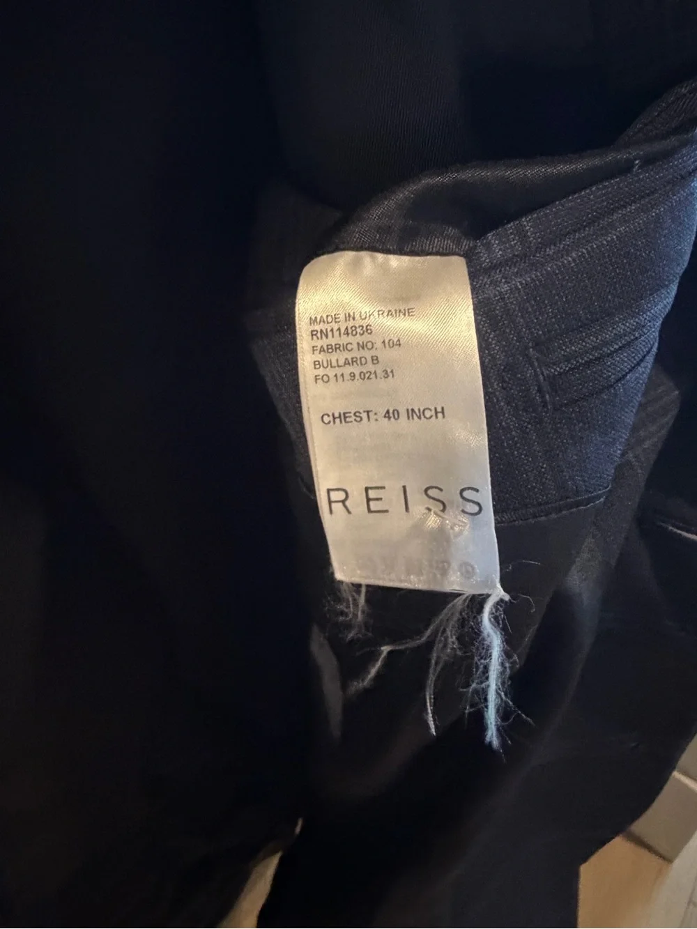 Reiss Men's Navy Windowpane Sport Coat